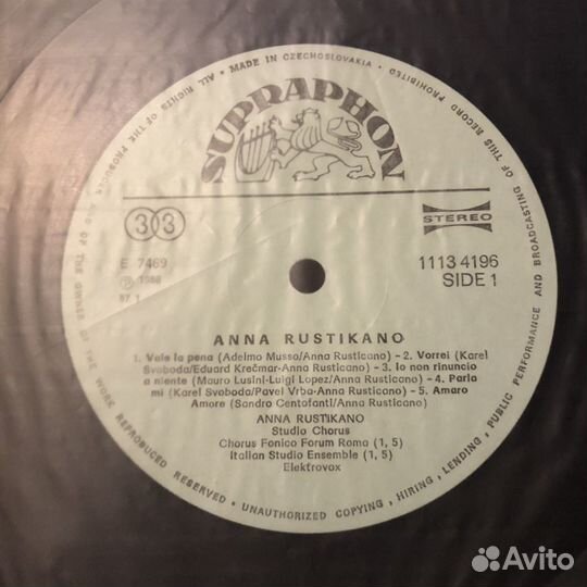 Anna Rustikano 1986 Supraphon