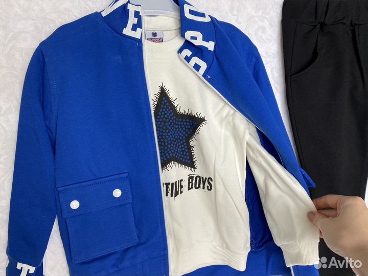 Костюм тройка новый для мальчика 110см, 116, 128