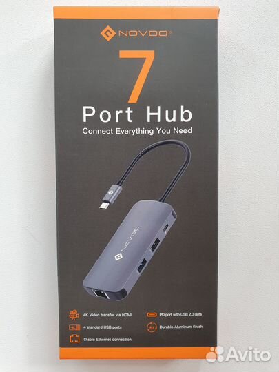 Хаб USB Type-C Novoo 7in1