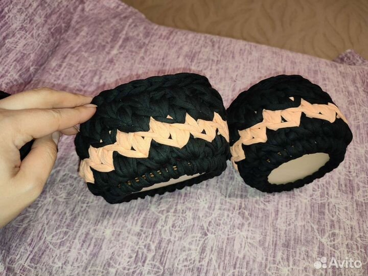 Корзинки из трикотажной пряжи