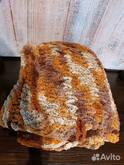 Плед вязаный плюшевый детский