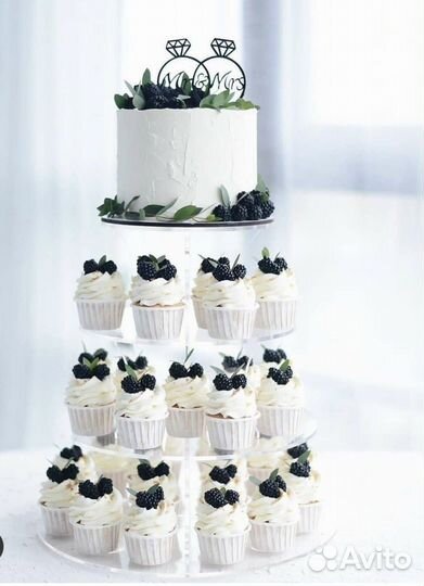 Подставка под торт и капкейки на свадьбу