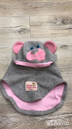 Шапка шлем для девочки до года