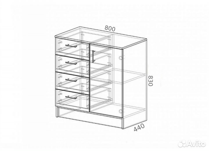 Комод К800-1Д Венге Лоредо