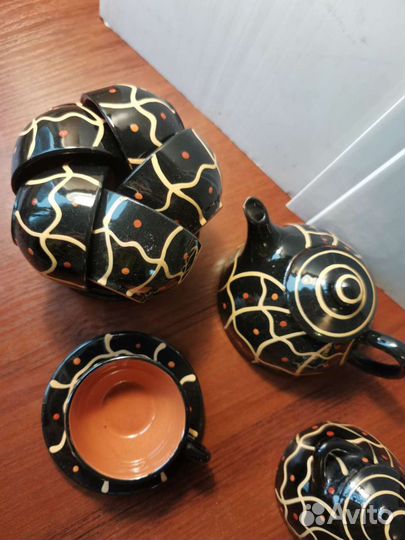 Кофейный набор глина винтаж Болгария новый