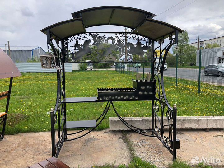 Мангал с навесом, без навеса, складной, дачный