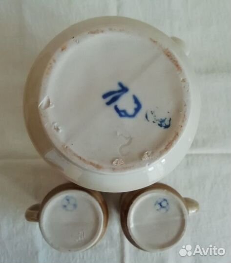 Набор кувшин и две кружки керамика СССР клеймо