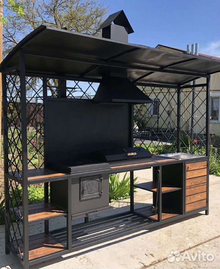 Мангальная зона, мангал, беседка