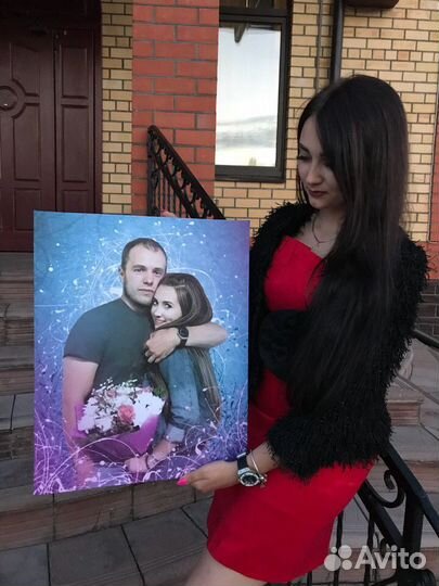 Портрет на холсте по фото на 14 февраля