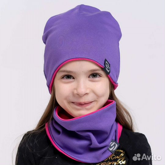Комплект шапка и снуд р. 48,50,52 трикотаж