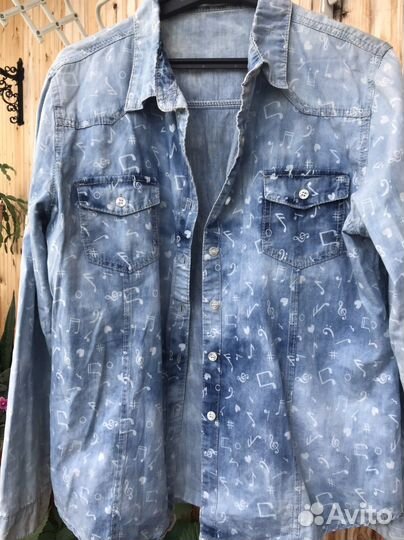 Джинсовая рубашка,туника 48 р