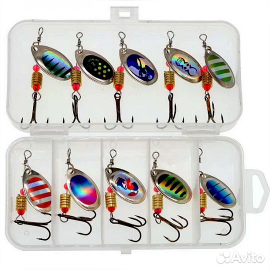 Набор блесен вертушек, 10шт