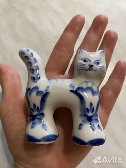 Фигурки Гжель СССР Кот Заяц Змея