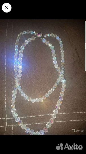 Бусы с натуральными камнями и чехословакия