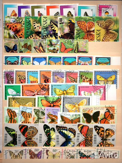 Лошади, Собаки, Кошки, Бабочки, Птицы марки