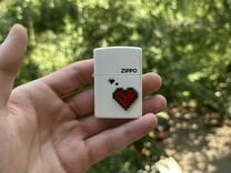 Зажигалка zippo с сердечком белая подарок