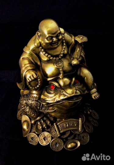 Будда Хотэй на Жабе - Бронзовая статуэтка RU*266