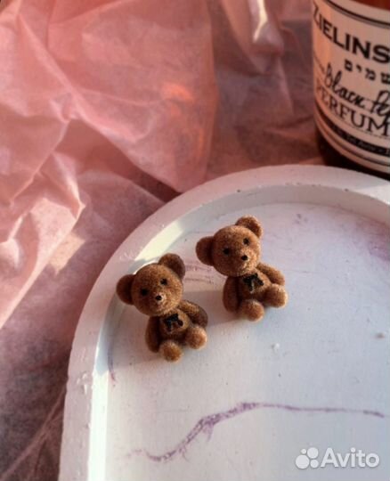 Сережки гвоздики мишки