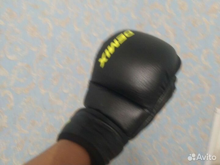 Перчатки мма, demix. Накладки на голень