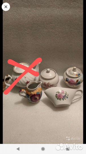 Сервизы чайные, молочники, сахарницы, чайные пары