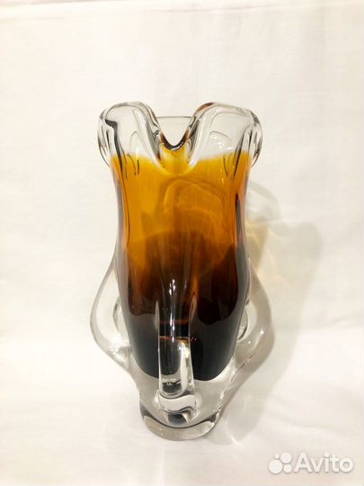 Ваза Чехия цветное стекло