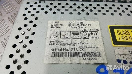 Магнитола suzuki SX4 YA11S (ABE06I401)