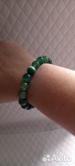 Браслет Агат и бусы Хризопраз