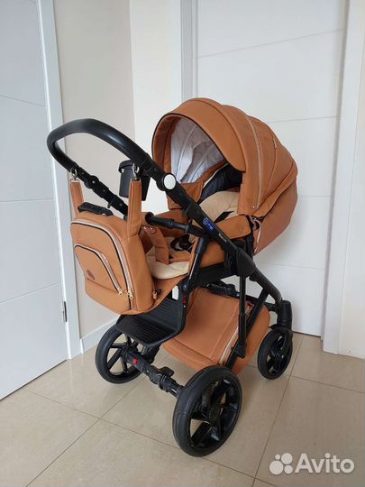 Коляска 2 в 1 эко кожа BeBe-Mobile Marconi мало бу