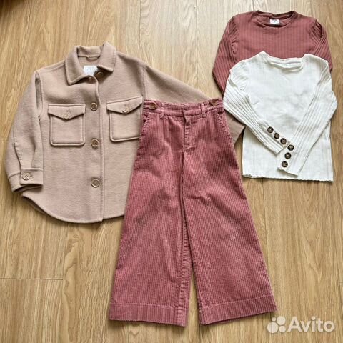 Вещи(брюки и 2 лонга) для девочки zara 7/8 лет