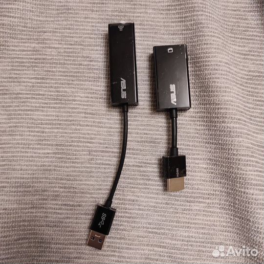 Переходники Asus hdmi - VGA и USB - RJ45