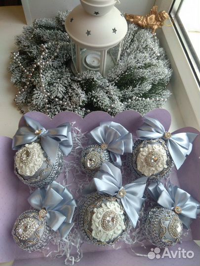 Набор елочных игрушек ручной работы