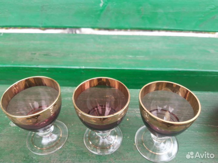 Винтажный набор. Цветное стекло. Чехословакия