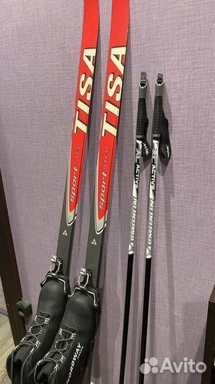 Лыжи беговые Tisa 170+ ботинки + палки