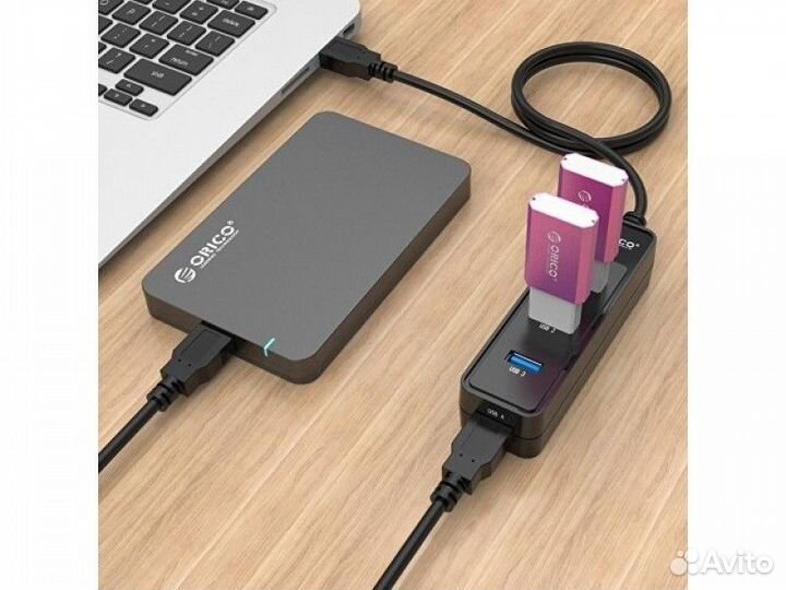 USB - Хаб, Разветвитель orico на 4 порта USB 3.0