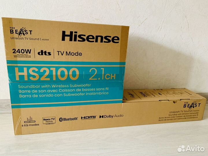 Саундбар hisense HS2100 новый