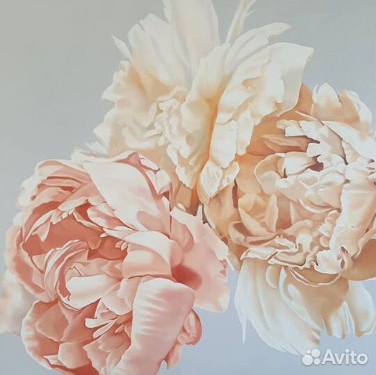 Букет нежных цветов. Картина маслом на холсте