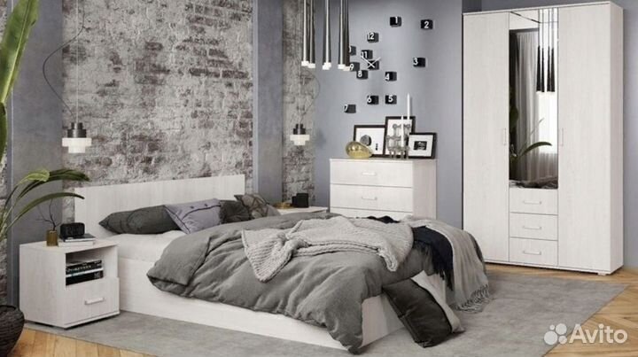 Кровать Белла кр-16 1,6 м, ясень белый