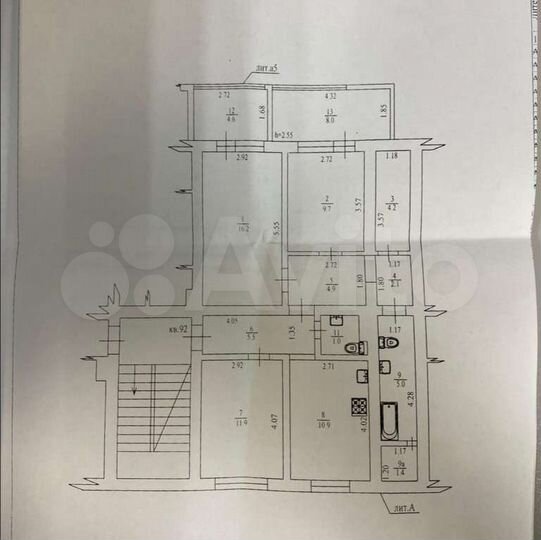 3-к. квартира, 85,4 м², 1/6 эт.