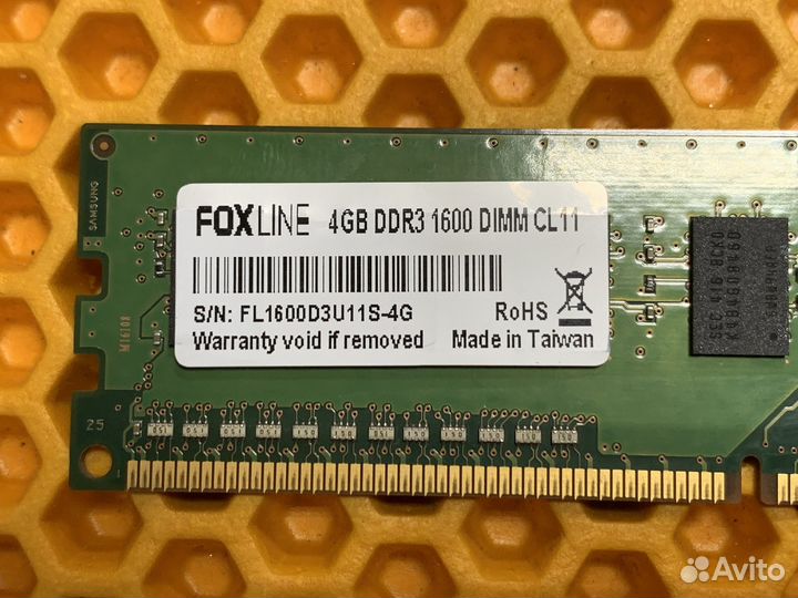 Оперативная память 4gb ddr3 1600MHz FoxLine
