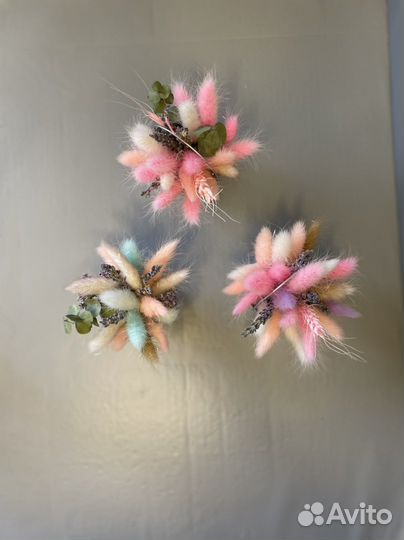 Сухоцветы в ведёрке. Декор