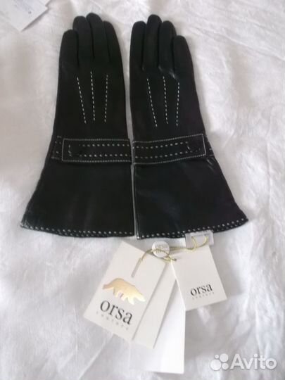 Перчатки новые,лайковая кожа.Италия