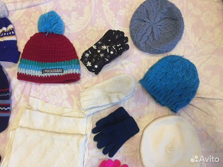 Шапка, Берет рукавички варежки перчатки шарф