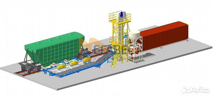 Комплекс для разгрузки вагонов и фасовки контейнер