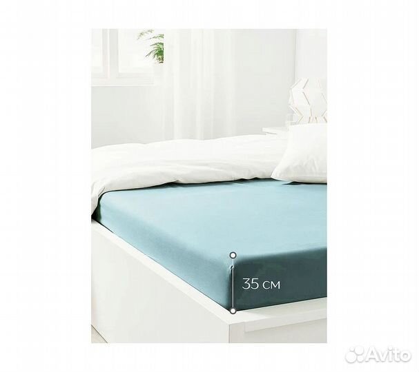 Простынь GoodNight Трикотаж 180х200х20 Зеленый на