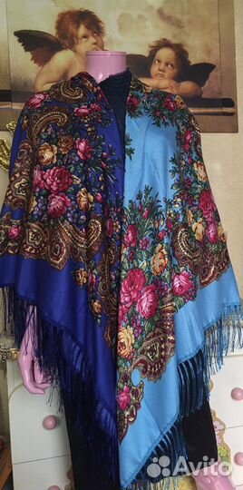 Платки шерсть русский стиль, все размеры и цвета