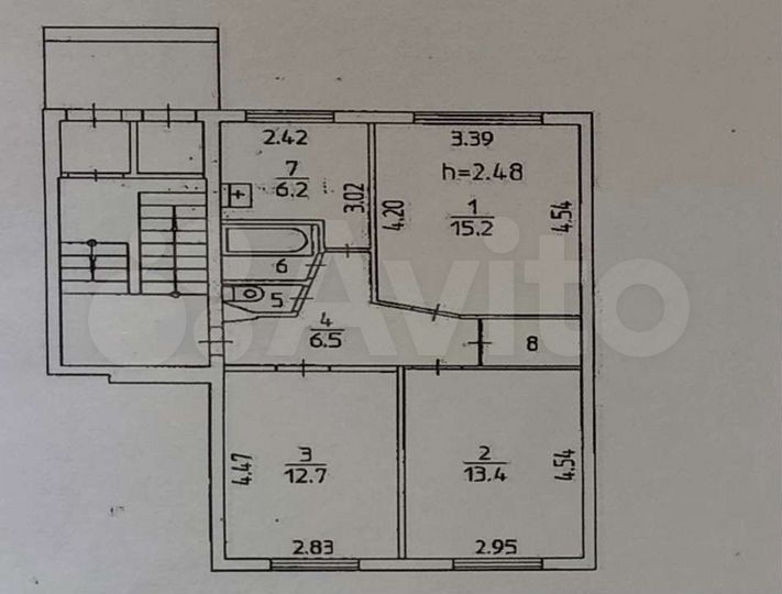 3-к. квартира, 58,9 м², 1/5 эт.