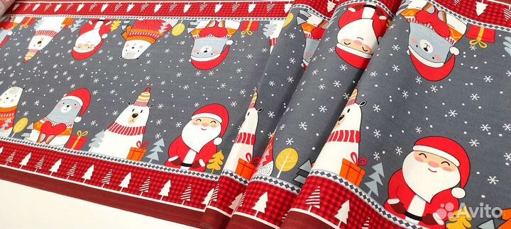 Ткань новогодняя дорожка хлопок 100