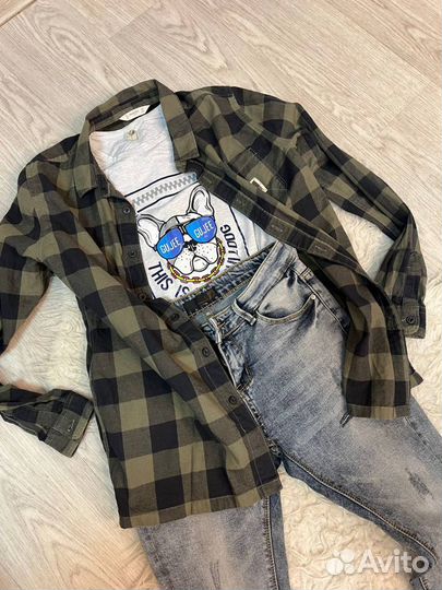 Сет Рубашка Mango +футболка+джинсы