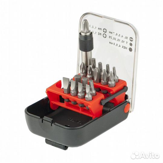 Набор бит, адаптер для бит, сталь S2, 18 предметов