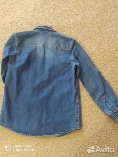 Джинсовая рубашка для мальчика 134-140